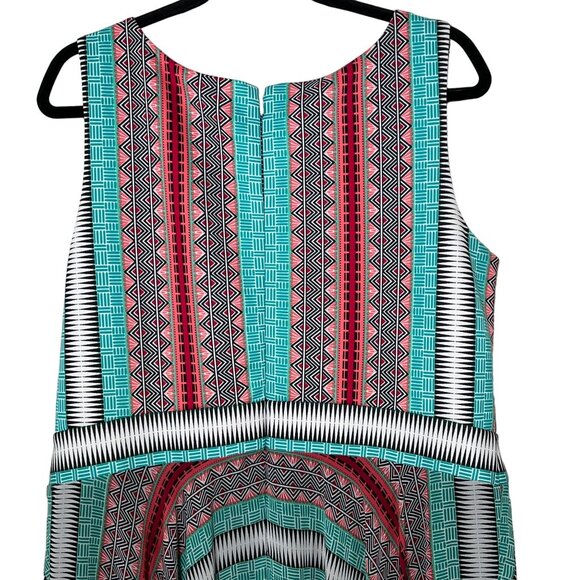 Signature by Robbie Bee Handkerchief Hem Maxi Dress 16W Boho Multicolor - Picture 10 of 12